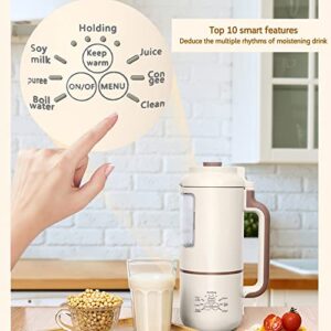 Mini Soybean Milk Maker, 1000ml Juicer Maker, Free Filtering, Self Cleaning For Household 1-4 Person,Portable Soy Milk Machine