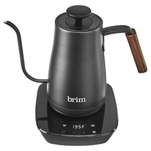 brim temperature control electric gooseneck kettle with capacitive touch, black