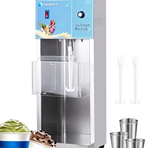 Commercial Auto Ice Cream Mixer Electric Ice Cream Blender Machine 350W Milkshake Mixing Machine for Hard Ice Cream (110V)