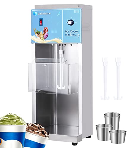 Commercial Auto Ice Cream Mixer Electric Ice Cream Blender Machine 350W Milkshake Mixing Machine for Hard Ice Cream (110V)