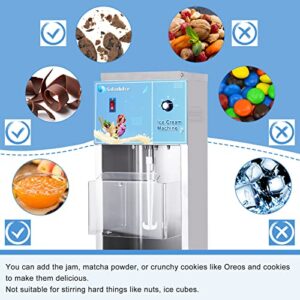 Commercial Auto Ice Cream Mixer Electric Ice Cream Blender Machine 350W Milkshake Mixing Machine for Hard Ice Cream (110V)