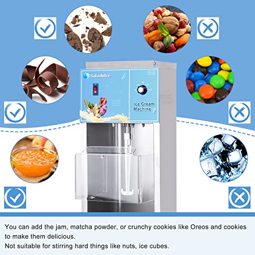 Commercial Auto Ice Cream Mixer Electric Ice Cream Blender Machine 350W Milkshake Mixing Machine for Hard Ice Cream (110V)