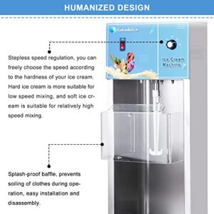 Commercial Auto Ice Cream Mixer Electric Ice Cream Blender Machine 350W Milkshake Mixing Machine for Hard Ice Cream (110V)