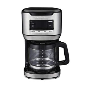 hamilton beach programmable frontfill coffee maker, extra-large 14 cup capacity, black/stainless (46390)
