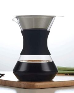 pour over coffee maker with dripper filter 17 ounce/ 500 ml glass coffee brewer