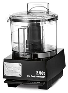 waring commercial wfp11sw liquiloc space-saving batch bowl food processor with liquilock seal system, 2-1/2-quart, clear