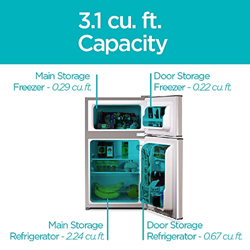BLACK+DECKER BCRDK32V 2 Door Separate True Freezer (VCM) Mini Fridge