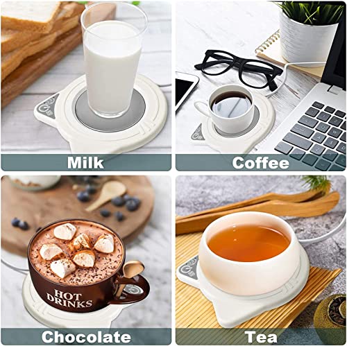 Coffee Mug Warmer with Cup, Electric Cup Warmer & Beverage Heater for Desk Smart heater Auto Shut Off, Heated Mug Use for Office/Home to Warm Coffee Tea Milk
