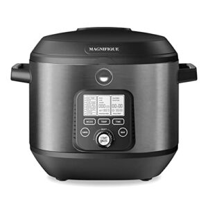 magnifique 6 quart multi slow cooker with two temperature probe + precision sous-vide, 8-in-1 to steam, bake, roast, sear, sauté, yogurt maker, delay start programmable, stainless steel