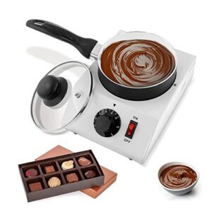 powlab electric chocolate warmer melting pot ceramic removable pot candy melting machine chocolate melter pot for dipping 1l capacity & temperature setting for melting candy, butter, cheese, caramel