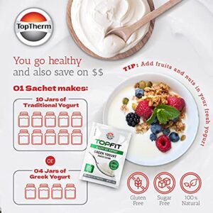 TopTherm Yogurt Maker - All you Need For Probiotic Plain & Greek Yogurt Maker- Fresh Homemade Yogurt- Probiotic Starter Culture, Container, Basket, Strainer, Temperature C- Non-BPA Plastic - Gut Support Starter