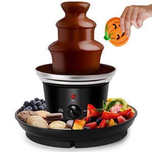 outamateur 16-ounce chocolate fondue fountain,3-tier electric melting machine,mini chocolate fountain,hot chocolate fondue with removal fruits/nuts/treats serving tray,for bbq sauce,ranch,nacho cheese,liqueurs