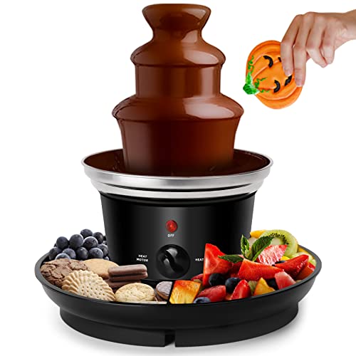 Outamateur 16-Ounce Chocolate Fondue Fountain,3-Tier Electric Melting Machine,MINI Chocolate Fountain,Hot Chocolate Fondue With Removal Fruits/Nuts/Treats Serving Tray,for BBQ Sauce,Ranch,Nacho Cheese,Liqueurs