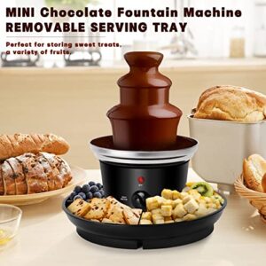 Outamateur 16-Ounce Chocolate Fondue Fountain,3-Tier Electric Melting Machine,MINI Chocolate Fountain,Hot Chocolate Fondue With Removal Fruits/Nuts/Treats Serving Tray,for BBQ Sauce,Ranch,Nacho Cheese,Liqueurs