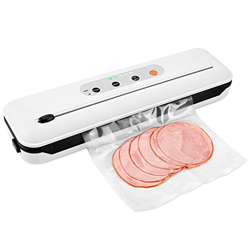 Toprime Vacuum Sealer Machine, 4-in-1 Automatic Vacuum Food Sealer One-touch VAC & SEAL for Food Preservation & Sous Vide with Full Starter Kits(White)