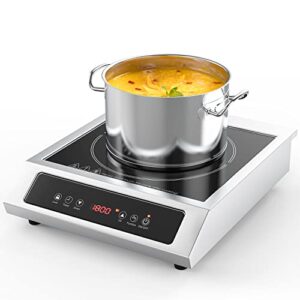 portable induction cooktop, countertop burner induction hot plate electric for cooking 1800w, 9 temp levels, 3 hours timer, auto-shut-off, touch panel, led display, auto pot detection, child safety lock