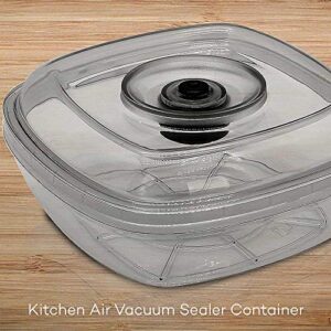 NutriChef Air Vacuum Seal Food Container - 1 Liter Capacity Kitchen Reusable Airtight Food Saver Sealer Storage Box Canister Meal Prep, Lunch, Bread, Cereal, Keeps Food Fresh Tasty - PKVSCN1L