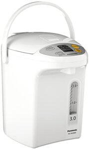 panasonic ra41660 electric thermo pot water boiler dispenser nc-eg3000, slow-drip mode for coffee, ideal for tea, hot cocoa, soups and baby food, four tem, 3.2 quarts, white