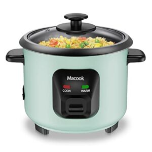 macook mini rice cooker small rice cooker 3 cup, portable travel rice cooker, auto keep warm, dishwasher safe, aqua