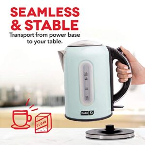 DASH DEK001AQ Electric Kettle + Water Heater with Rapid Boil, Cool Touch Handle, Cordless Carafe, No Drip Spout + Auto Shut Off For Coffee, Tea, Espresso & More, 57 oz/ 1.7 L - Aqua