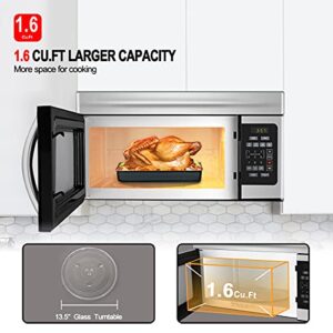 30 Inch Over-the-Range Microwave Oven, GASLAND Chef Over The Stove Microwave Oven with 1.6 Cu. Ft. Capacity, 1000 Watts, 120V, 13" Glass Turntable, 300 CFM in Stainless Steel, 13" Glass Turntable