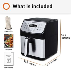 JOYOUNG Air Fryer 5.8QT Detachable Double Basket Air Fryers 1700W 13-in-1 Presets Airfryer One Touch LED Touchscreen Air Fryer Toaster Oven with Recipe