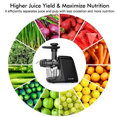 Juicer Machines, NXONE Slow Masticating Juicer, Cold Press Juicer Extractor with Queit Motor/Not Break, Not Jammed, Slow Juicer Easy to Clean, 3-Speed Modes for High Nutrient Vegetables & Fruits