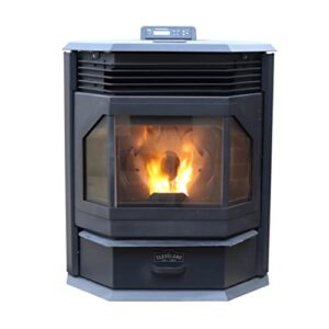 cleveland iron works psbf66w-ciw bayfront pellet stove, wifi enabled, 66 lb hopper, black