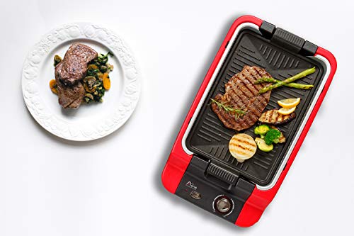 Aplusone Grill - Smokeless Electric Eco-Friendly Indoor Grill, Eliminate Smoke and Odor (Red)