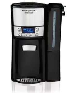 hamilton beach 12-cup coffee maker, programmable brewstation dispensing coffee machine, black – removable reservoir (47900)