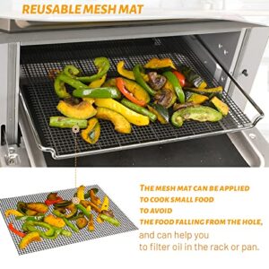 WMKGG 6 Pack Air Fryer Oven Liners Set, 9 x 11 Inch Reusable Non-Stick Toaster Oven Mats Compatible with Cuisinart, Breville, Ninja Foodi, Kalorik, Emeril Lagasse