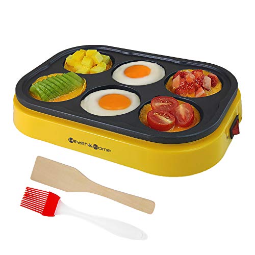 Health and Home Electric Mini Pancake Pan Non-stick Egg Frying Pan Mini Crepe Maker Snacks or Desserts egg cooker