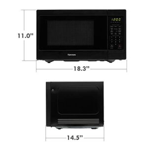 Kenmore 70929 0.9 cu. ft Small Compact 900 Watts 10 Power Settings, 12 Heating Presets, Removable Turntable, ADA Compliant Countertop Microwave, Black