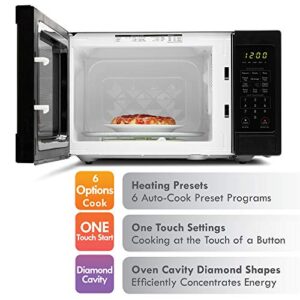 Kenmore 70929 0.9 cu. ft Small Compact 900 Watts 10 Power Settings, 12 Heating Presets, Removable Turntable, ADA Compliant Countertop Microwave, Black