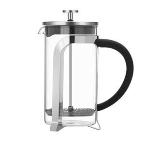 sixaquae french fress coffee maker，stainless steel coffee press,durable coffee pot with scale line,4 level filtration system,heat resistant borosilicate glass,34oz