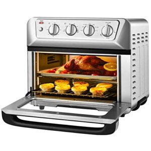 medimall 21.5 qt air fryer toaster oven, 7-in-1 air fryer oven combo w/ timer, auto shut-off, accessories recipe, stainless steel convection countertop oven for bake, broil, toast, reheat, fry