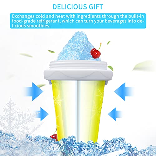 TUNISE Slushy Maker Cup, Slushy Squeeze Cup,DIY Quick Frozen Magic Cup,Double Layer Slush Cup Squeeze,Fasting Cooling Slushy Maker Cup,Suitable For Famliy Homemade Summer DIY Milk Shake Ice Cream Maker(Yellow)