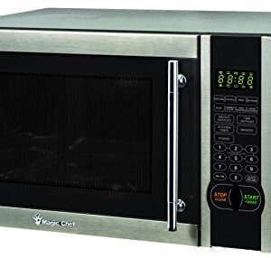 Magic Chef 1.1 Cu. Ft. 1000W Countertop Microwave Oven with Stylish Door Handle, Black