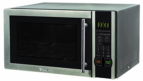 Magic Chef 1.1 Cu. Ft. 1000W Countertop Microwave Oven with Stylish Door Handle, Black