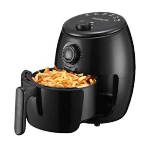 FRIGIDAIRE EAF180-BLACK, 1.8 Qt Air Fryer-Oil-Free Healthy Cooking-Digital Controls-Removable, Dishwasher-Safe Pan and Tray, 1.8qt, Black