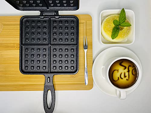 HAWOK Cast Iron Square Waffle Iron Waffle Maker