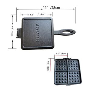 HAWOK Cast Iron Square Waffle Iron Waffle Maker