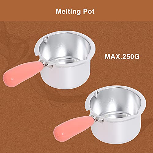 Chocolate Melting Pot Electric Fondue Melter Machine Set with Mold DIY Pink Stainless Steel Plastic Home Candy Chocolate Making Melting Pot Kitchen Tool Double-pot