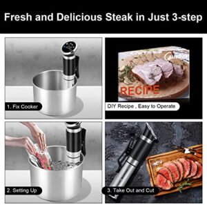 CAUKINS Sous Vide Machine Precision Cooker：Sous Vide Cooker 1100 Watts Immersion Sous Vide Low Temperature Cooker Immersion Circulator for Sous Vide