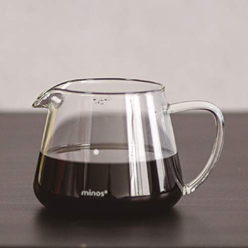 Minos Borosilicate Glass Coffee Server, 300 ml, Pour Over Coffee Carafe, Clear