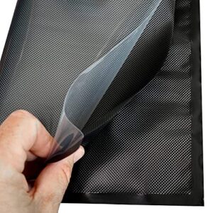 SEZONS - Diamond Bags - Black/Clear - Vacuum Sealing bags 5mil - 50 bags (11x18, Black/Clear)