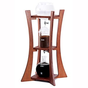 KALDIN DUTCH Cold Brew Coffee Iced Coffee Maker For 15 People 1500ml Wooden Tower Home Drip Dutch Machine (Dark Brown)