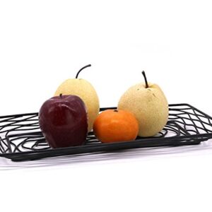 YUPHOO 2PCS Fryer Basket Metal French Fires Basket Black Rectangle Bread Basket Fruit Wire Basket Present Chip Food, Fruit, Table Serving