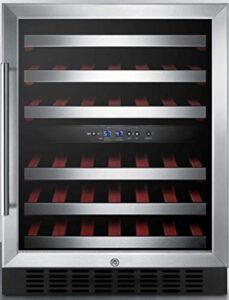 summit swc530blbistada 24″” wine cooler with 46 bottle capacity digital thermostat factory installed lock in stainless steel