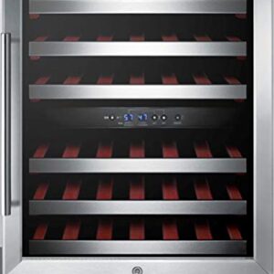Summit SWC530BLBISTADA 24"" Wine Cooler with 46 Bottle Capacity Digital Thermostat Factory Installed Lock in Stainless Steel